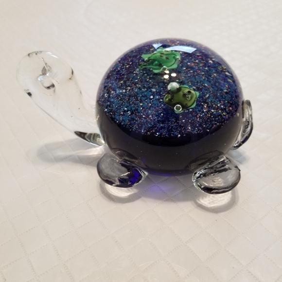 Large blue turtle paperweight - Picture 1 of 7